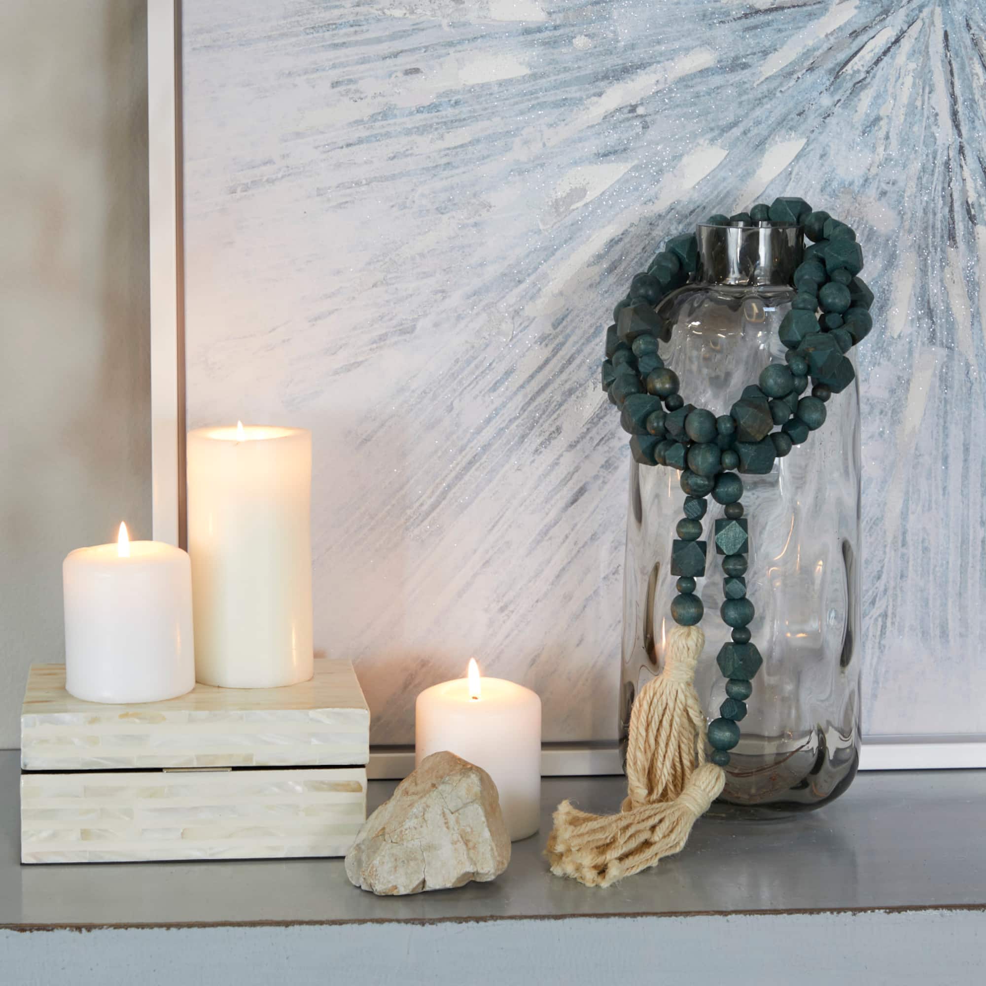80" Geometric Wood Bead Garland with Tassels